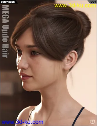 MEGA Updo Hair for Genesis 3 and 8 Female(s)模型的图片16