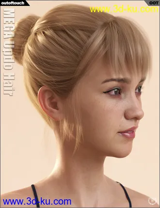 3D打印模型MEGA Updo Hair for Genesis 3 and 8 Female(s)的图片