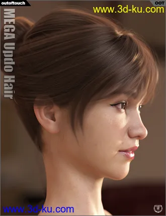 3D打印模型MEGA Updo Hair for Genesis 3 and 8 Female(s)的图片