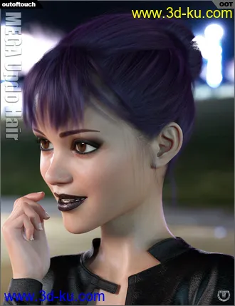 3D打印模型MEGA Updo Hair for Genesis 3 and 8 Female(s)的图片