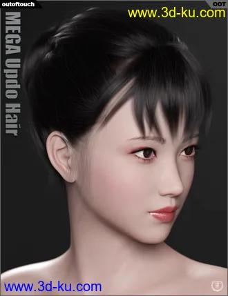 MEGA Updo Hair for Genesis 3 and 8 Female(s)模型的图片24