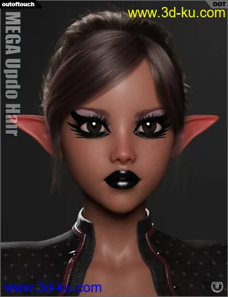 MEGA Updo Hair for Genesis 3 and 8 Female(s)模型的图片25