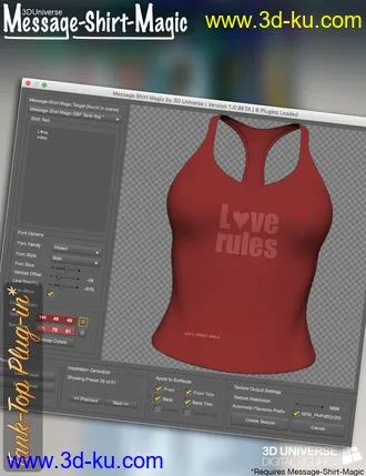 3D打印模型Message-Shirt-Magic Bundle for Genesis 8 Female(s)的图片