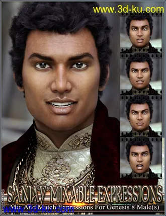 3D打印模型Mixable Expressions for Sanjay 8 and Genesis 8 Male(s)的图片