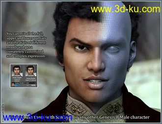 3D打印模型Mixable Expressions for Sanjay 8 and Genesis 8 Male(s)的图片