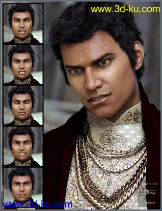 3D打印模型Mixable Expressions for Sanjay 8 and Genesis 8 Male(s)的图片