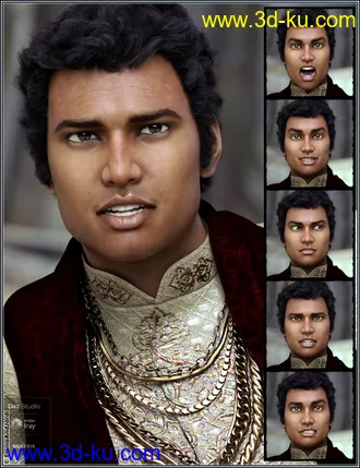 3D打印模型Mixable Expressions for Sanjay 8 and Genesis 8 Male(s)的图片