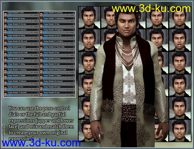 Mixable Expressions for Sanjay 8 and Genesis 8 Male(s)模型的图片9