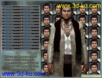 3D打印模型Mixable Expressions for Sanjay 8 and Genesis 8 Male(s)的图片