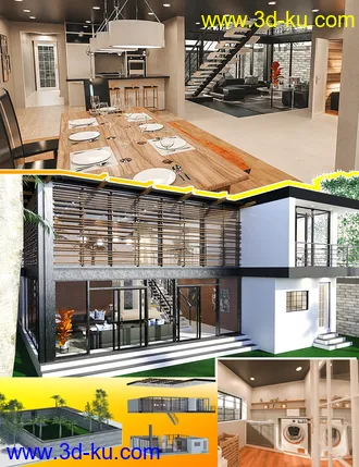 3D打印模型Modern Rustic House的图片