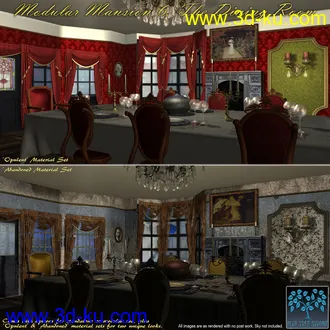 3D打印模型Modular Mansion 6 - The Dining Room的图片