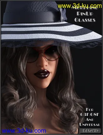 3D打印模型Morphing PinUp Glasses for G3F-G8F and Universal Prop的图片