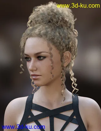 3D打印模型MRL dForce Curly Bun for Genesis 8 Female(s)的图片