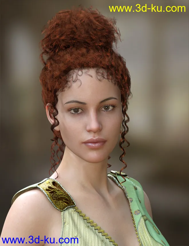 MRL dForce Curly Bun for Genesis 8 Female(s)模型的图片4
