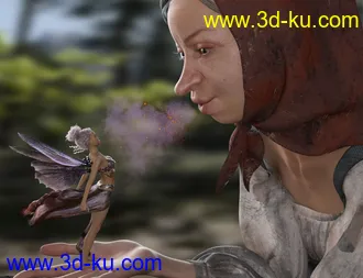 3D打印模型MRL dForce Curly Bun for Genesis 8 Female(s)的图片
