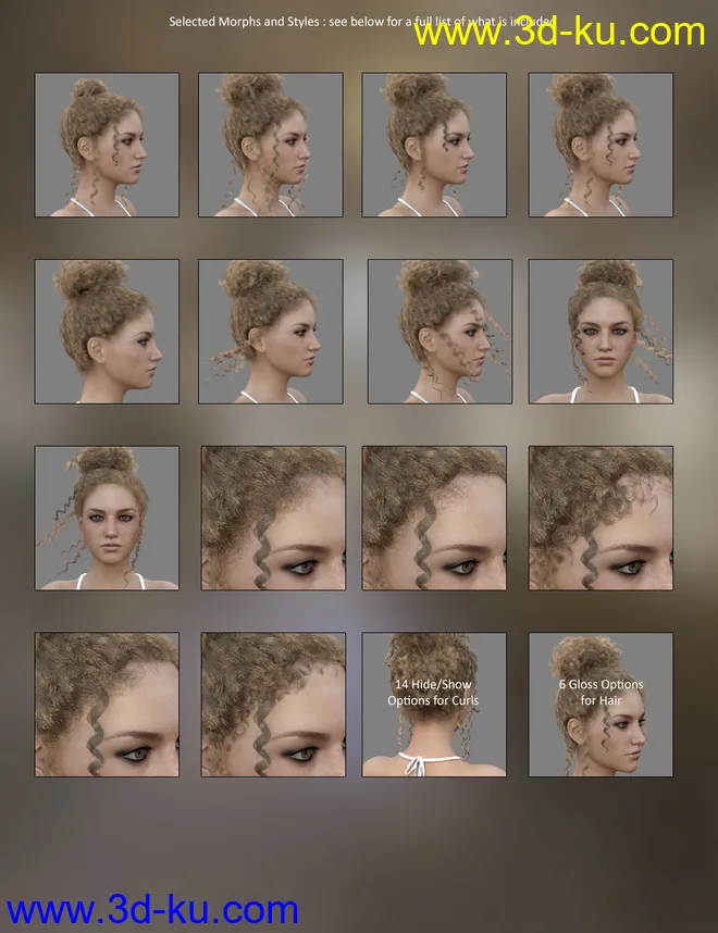 MRL dForce Curly Bun for Genesis 8 Female(s)模型的图片9