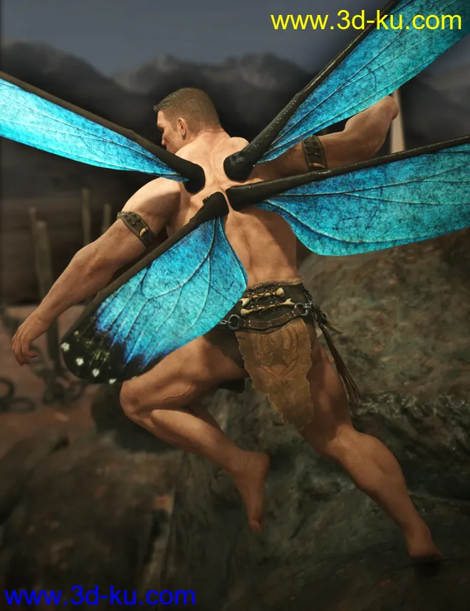 Natural Fae Wings for Genesis 8模型的图片3