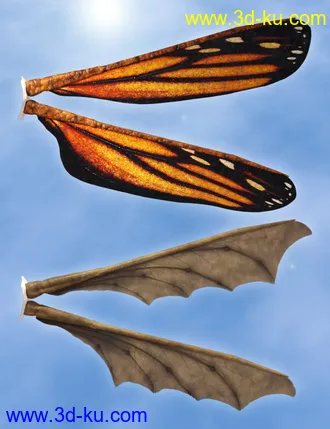 3D打印模型Natural Fae Wings for Genesis 8的图片