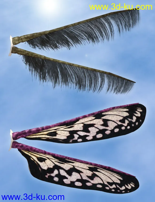 Natural Fae Wings for Genesis 8模型的图片8