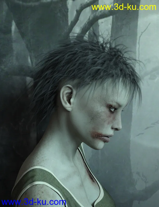 Nightmare Hair for Genesis 3 Female(s) and Male(s)模型的图片5