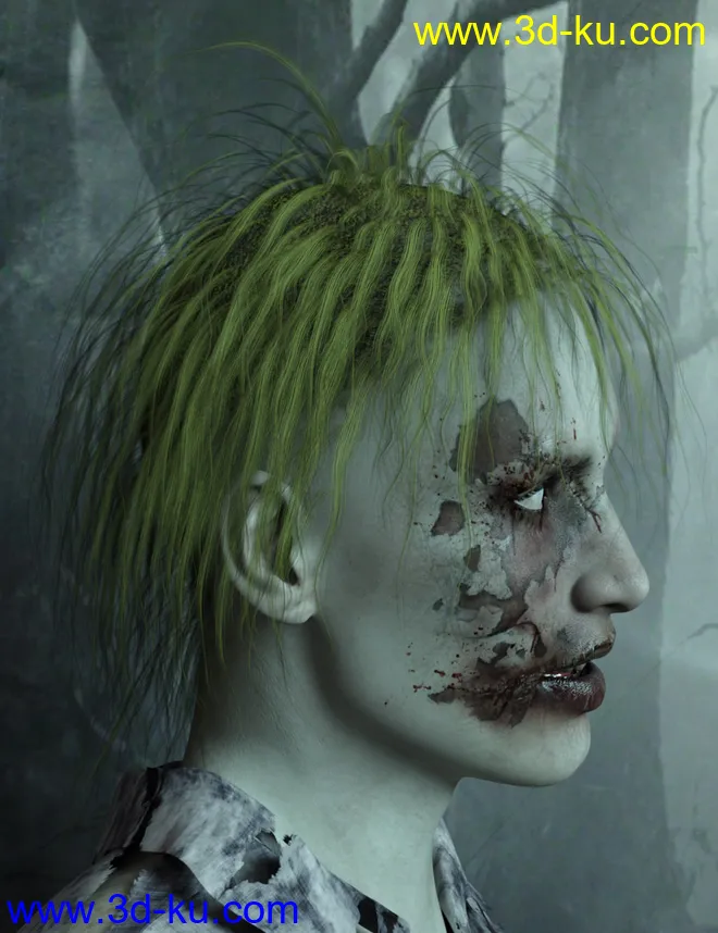 Nightmare Hair for Genesis 3 Female(s) and Male(s)模型的图片6