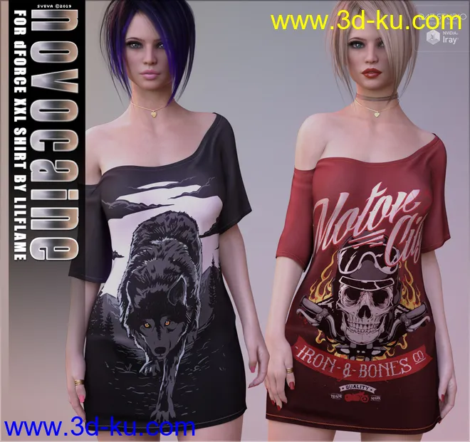 Novocaine for dForce XXL Shirt模型的图片1