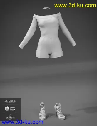 3D打印模型Off the Shoulder Romper for Genesis 8 Female(s)的图片