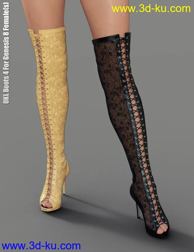 OKL Boots 4 for Genesis 8 Female(s)模型的图片1