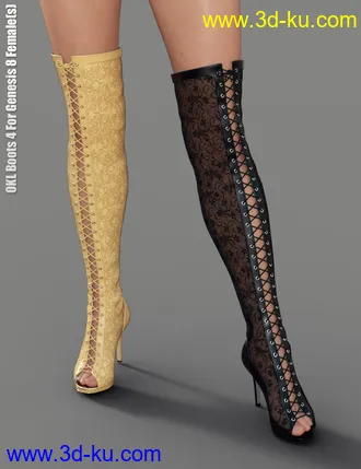 3D打印模型OKL Boots 4 for Genesis 8 Female(s)的图片