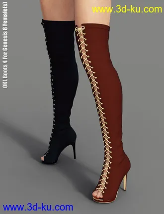 3D打印模型OKL Boots 4 for Genesis 8 Female(s)的图片