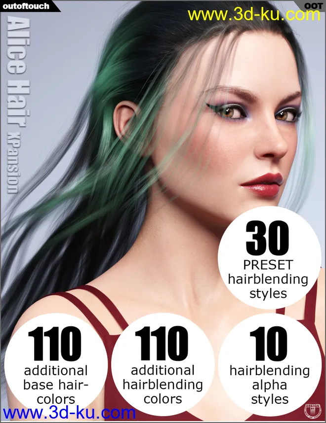 OOT Hairblending 2.0 Texture XPansion for Alice Wet and Dry Hair模型的图片1