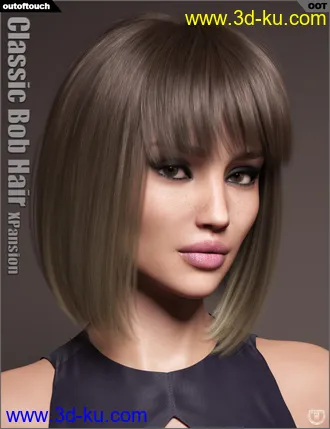 3D打印模型OOT Hairblending 2.0 Texture XPansion for Classic Bob Hair的图片