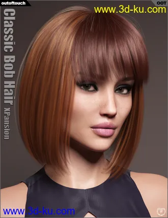 3D打印模型OOT Hairblending 2.0 Texture XPansion for Classic Bob Hair的图片