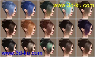 3D打印模型OOT Hairblending 2.0 Texture XPansion for MEGA Updo Hair的图片
