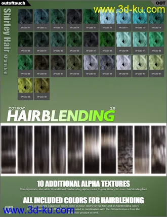 3D打印模型OOT Hairblending 2.0 Texture XPansion for Shirley Hair的图片