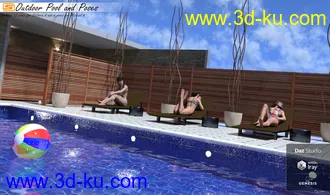 3D打印模型Outdoor Pool and Poses for Victoria 8 and Michael 8的图片