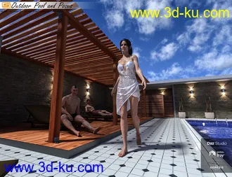 3D打印模型Outdoor Pool and Poses for Victoria 8 and Michael 8的图片
