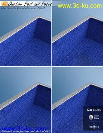 3D打印模型Outdoor Pool and Poses for Victoria 8 and Michael 8的图片
