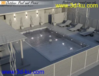 3D打印模型Outdoor Pool and Poses for Victoria 8 and Michael 8的图片