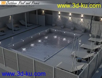 3D打印模型Outdoor Pool and Poses for Victoria 8 and Michael 8的图片