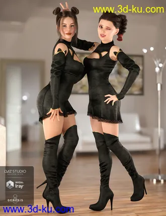 3D打印模型Panther Outfit for Genesis 8 Female(s)的图片