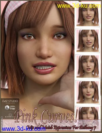 3D打印模型Pink Curves Mix and Match Expressions for Bethany 7的图片