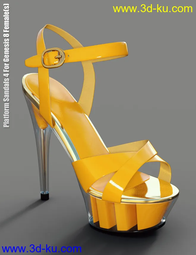 Platform Sandals 4 For Genesis 8 Female(s)模型的图片2