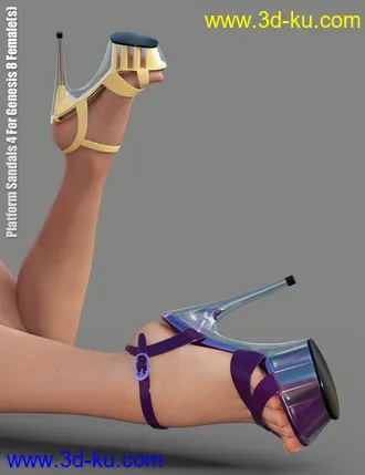 3D打印模型Platform Sandals 4 For Genesis 8 Female(s)的图片