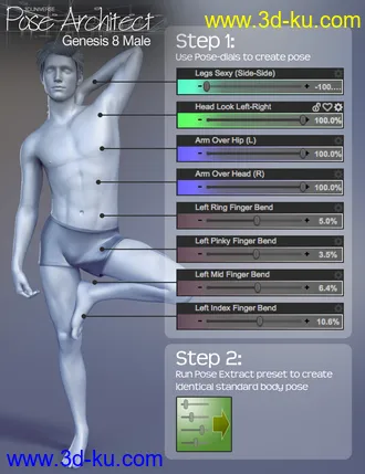 3D打印模型Pose Architect for Genesis 8 Male(s)的图片