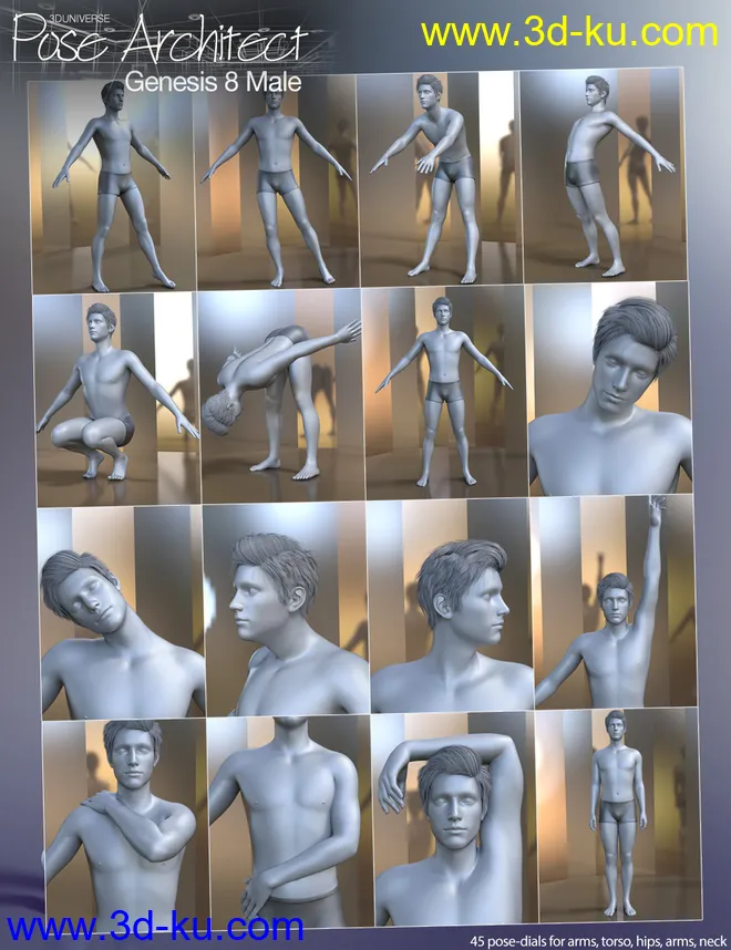 Pose Architect for Genesis 8 Male(s)模型5 Pose Architect for Genesis 8 Male(s)模型的图片5