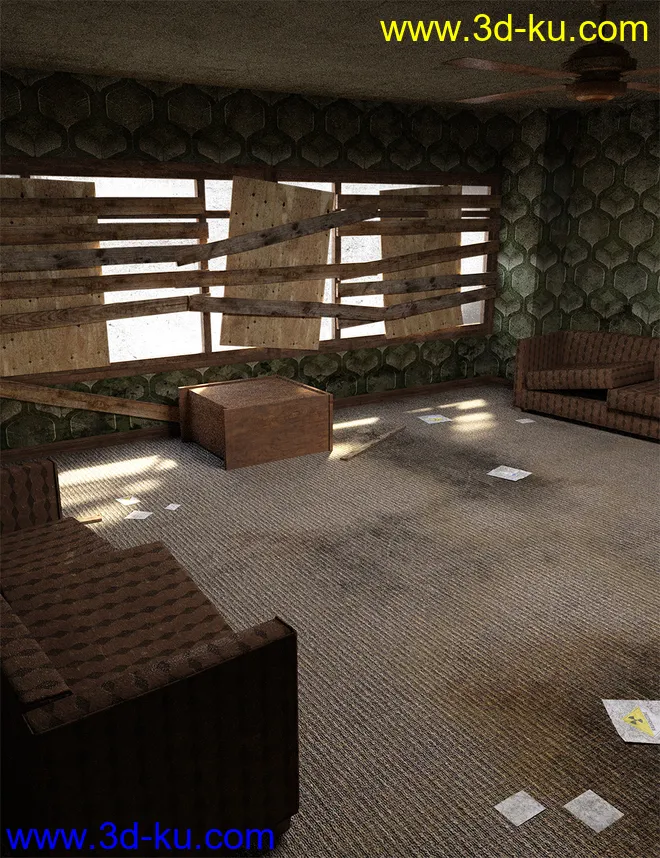 Post Apocalyptic Living Room模型的图片1
