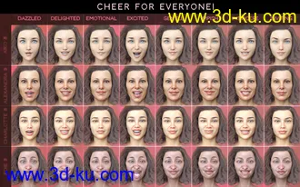 3D打印模型PTF Cheer for Everyone! Expressions for Genesis 8的图片