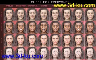 3D打印模型PTF Cheer for Everyone! Expressions for Genesis 8的图片
