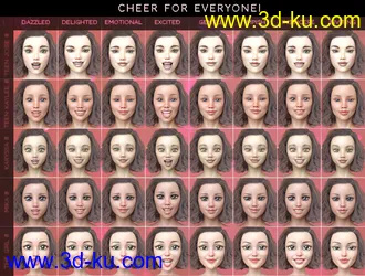 3D打印模型PTF Cheer for Everyone! Expressions for Genesis 8的图片